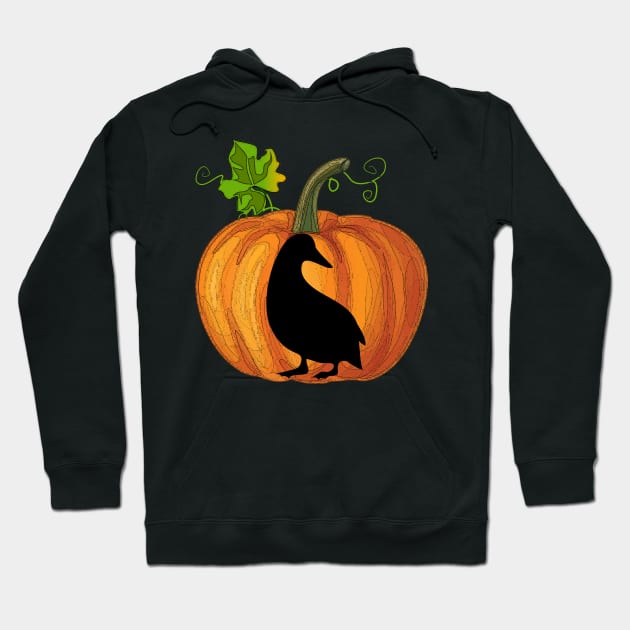 Duck in pumpkin Hoodie by Flavie Kertzmann